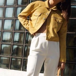 missguided mustard yellow suede jacket